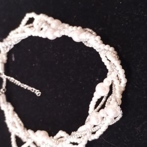 Knotted pearl necklace